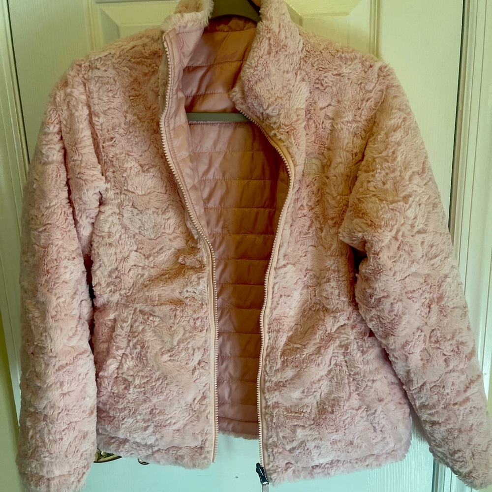 Gently used girls North Face reversible jacket.